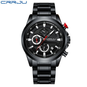 CRRJU Mens Stainless Steel Watches 2021 New Luxury Business Luminous Chronograph Date Quartz Watch 2282S