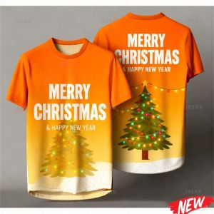 [Local Stock] Christmas Halloween New In  Cartoon Christmas T-Shirt Men Women 3d Printing Merry Christmas Tee Shirts Tops Happy New Year Short Sleeve Tshirt