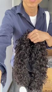 water wave fringe human hair wigs with bangs  150% Density Short Curly Human Hair Wigs