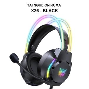 Tai Nghe Chụp Tai ONIKUMA X26 Có Đèn RGB - Tai Nghe Có Dây Kèm Micro Sử Dụng Tiện Lợi