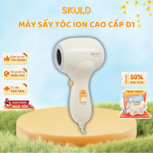 Máy Sấy Tóc Ion Âm SKULD D1 Có Dây - 2 Chế Độ Tiện Lợi Đèn Led Độ Ồn Thấp Chống Bức Xạ Điện Từ An Toàn Cho Bé IQKAO