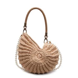 Handwoven Crossbody Bag for Women Trendy Shoulder Bag Stylish Handbag Dating Bag Seashells Bag Crochet Shell Purse