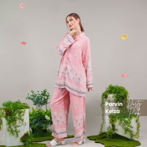 Oriana Sleepwear Piyama Long Sleeve Parvin Collection Allsize | Baju Tidur Pajamas One Set
