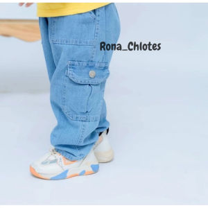 Yansa Kids-Celana Cargo Jeans Anak Laki-Laki Usia 1-7 Tahun - Bawahan Panjang Cargo Denim Anak Cowok