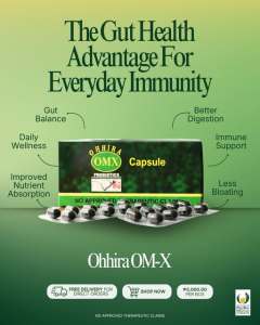 OHHIRA OM-X 60 Capsule Probiotics Gut Health Supplement for Daily Wellness Improved Nutrient Absorption Balance Digestion Immune Support Less Bloating