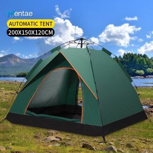 Waterproof Automatic Tent Tent Outdoor Waterproof Camping Two Doors for Camping Tent 3-4 People Thickened Rainproof Camping Supplies Outdoor Camping Tent