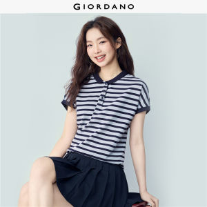 GIORDANO Women Polo Shirt Warm Weather Polo Shirt Moderate Thickness Polo Shirt Slight Elasticity Polo Shirt 05316384
