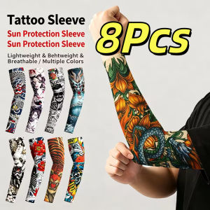 Buy 4 get 4 Flower Arm Tattoo Sleeve Anti-UV Flower Arm Hand Sock Tattoo Sleeve Fishing Motorcycle Bicycle