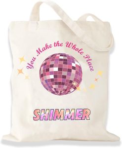 Canvas Tote Bag for Women Cute Tote Bag Music Lovers Singers Merch Present You Make The Whole Place Shi.m.mer Aesthetic Large Capacity Foldable Storage Bags Reusable Casual Grocery Bag