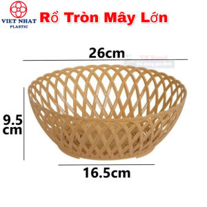 COMBO Rổ Giả Mây Tre VIỆT NHẬT Đựng Rau Sống Trái Cây Vật Dụng Văn Phòng Sang Trọng