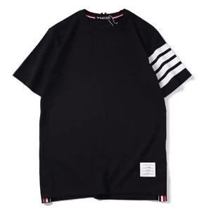 2025跨境美式ThomTB四道杠4条杠印花短袖T恤潮流宽松时尚男女半袖