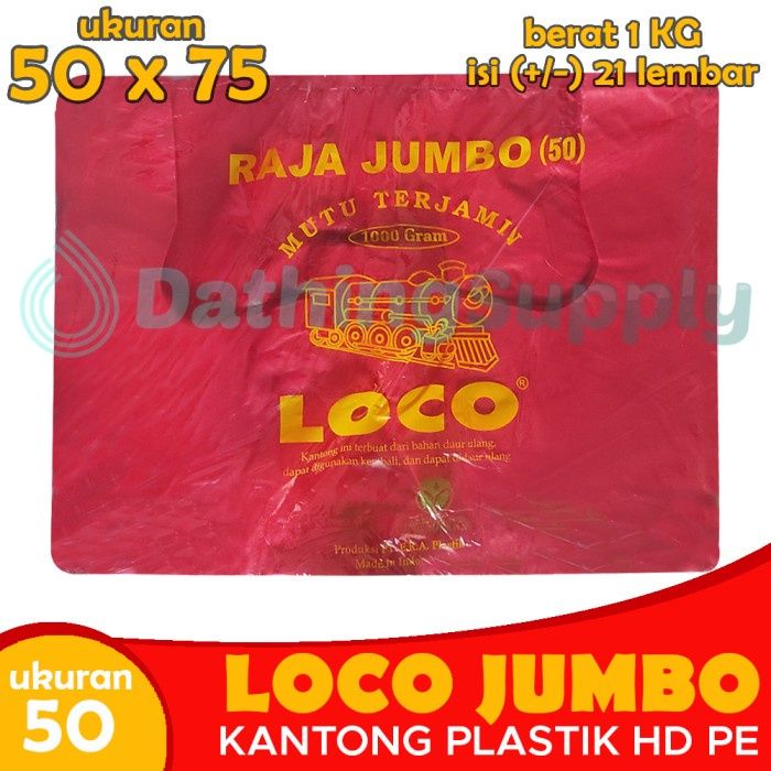 Kantong Plastik Kresek Loco Jumbo Merah Uk 50 Tebal Berat 1000 Gr 1kg Bisa Cod Lazada Indonesia 6744