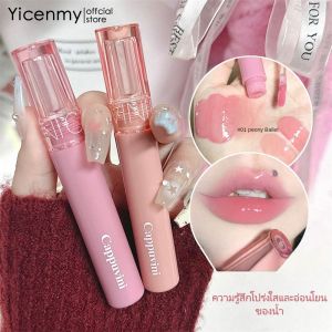 Yicenmy Cappuvini ริมฝีปากเคลือบลิปสติกกันน้ำไม่ติดถ้วยดีบุกริมฝีปากชุ่มชื้นไม่ซ่อนน้ำลิปสติกเหลวเงา เครื่องสำอางเกาหลีแต่งหน้า