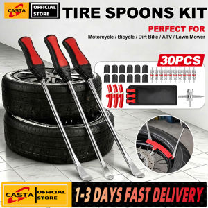 30PCS 14.5” Steel Tire Spoons Tool Set Tire Tools Include 3 Piece Tire Spoons 3 Piece Rim Protector Valve Tool 10 Piece Valve Cores Motorcycle Tire Changer Dirt Bike Tire Levers