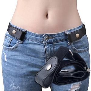 Women Canvas Belt Lazy Invisible Belt Women No Trace Jeans Wild Elastic Elastic Belt