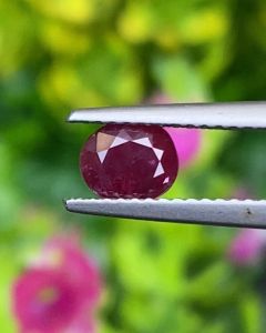พลอย ทับทิม สยาม (Siam Ruby Sapphire) 1.00 กะรัต (Cts.) พลอยแท้ อัญมณีมงคลประจําวันเกิ เครื่องประดับพลอย
