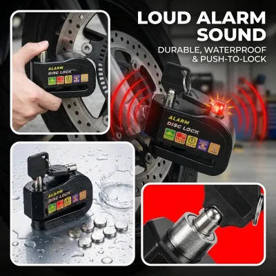 A18 Motorcycle Alarm Lock Disc Brake Lock Anti-theft Waterproof Security Alarm Safety Siren Lock Accessories