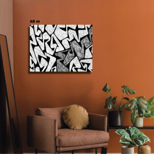 Hiasan Dinding Abstrak Hitam Putih Garis Poster Kamar Ukuran 30x40 - Wirar Store