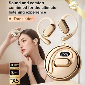 Wireless Bluetooth Earbuds Open-Ear Rotation Clip-On/AI Smart HD Stereo/Digital Display Screen/Game & Music Zero Delay/360° Immersive Sound For PC Gaming Adults Digital Users