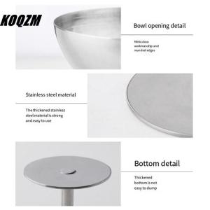 KOQZM 2023 New Stainless Steel Goblet Cup Ice Cream Dessert Salad Bowl Fruit Plate Snack Dish KTV Bar Supplies