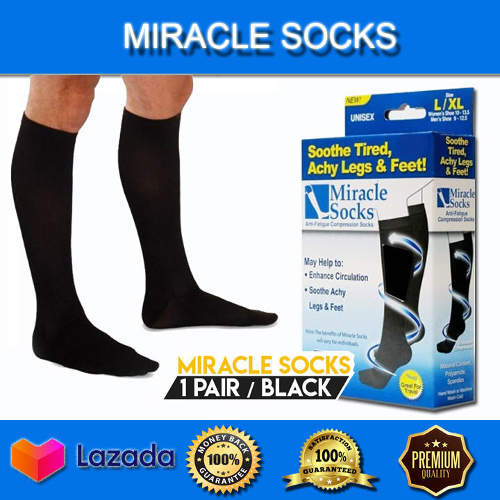 Miracle socks Unisex Men Women Medical Grade Graduated Compression/Leg Anti  Fatigue Sock/Stocking Pair Great 4 Sport  Athletic/Running/Pregnancy/Flight/Travel/Nurse/Medical  Recovery/Professional Wears Travel, Enhance Circulation & Speed-up Muscle