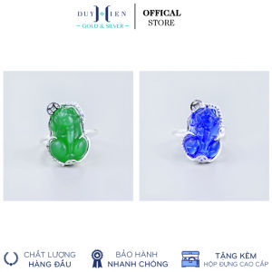 Nhẫn Bạc Tỳ Hưu Đá Phong Thủy Nhiều Màu Sắc Ngậm Kim Tiền May Mắn - Vàng Bạc Duy Hiển