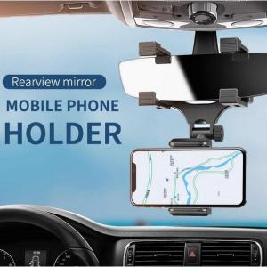 🔥【MYM Ready Stock】Universal Car Rearview Mirror Phone Holder Mount Universal GPS Smartphone Stand Bracket Car Mount With Ready Stock