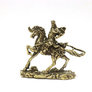 Brass Guan Yu StatueGuan Gong War Horse Home office Fengshui Ornament
