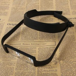 LUXURYLYN Interchangeable Lenses Headband Magnifier 1.6X 2X 2.5X 3.5X Adjustable Elderly Reading Glasses Lightweight Precision Handsfree Magnifier Reading