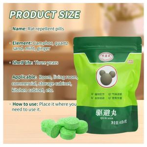 Rat repellent pills with camphor quartz sand mint ginger three-year shelf life suitable for rooms living rooms commercial spaces storage cabinets kitchen cabinets etc.