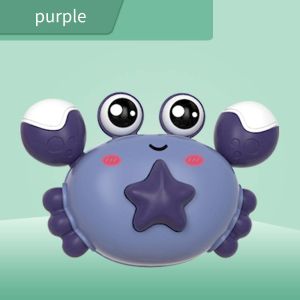Orzbow Baby Press-Activated Light-Up Crab Toddler Pull-Back Inertia Ride-On - Cartoon Educational Slide Car