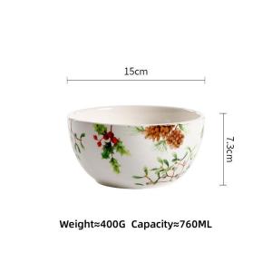 OMK Christmas Series Ceramic Tableware Set Dinner Plate Salah Bowl Mug Coffee Cup