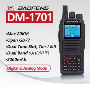 Baofeng DMR DM-1701 Digital Walkie Talkie Dual Mode Analog Two Way Radio Open GD77 Dual Time Slot Tier 1+2 Ham Radio DR 1801