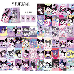 คลังสินค้าพร้อม50ชิ้น/กล่อง Sanrio Kuromi เมโลดี้เลเซอร์การ์ตูนใหม่เอี่ยมมินิสไตล์ Ins การ์ดดูดีสไตล์เดียวกัน Sanrio
