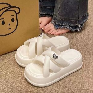 Free Shipping EVA Slippers For Women New Summer Style Casual Fashionable Versatile Suitable For Outdoor Wear Beach-Friendly Non-Slip Thick-Soled And Height-Increasing
