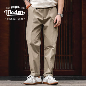 Maden brand Workwear Style 2025 spring new Men Youth Formal American Retro Khaki Straight Mid Waist Dad Office Casual Pants Tapered Drape Wear Wear Business Suit Pants