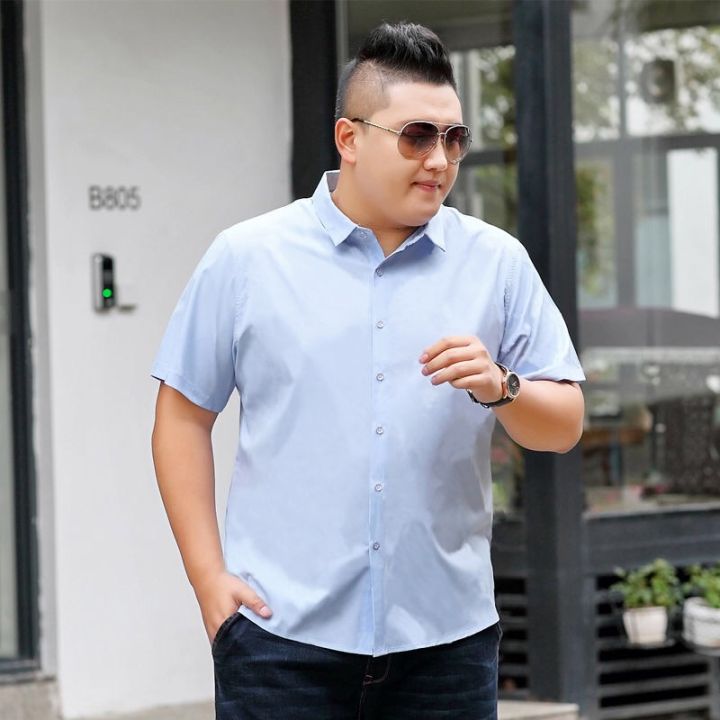 M-7XL】130KG Can Wear Large Fat Oversize Big Plus Size Mens Solid