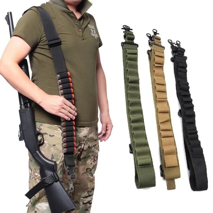 Tactical 15 Rounds Ammo Shell Holder Belt 12 Gauge Ammo Pouch Military