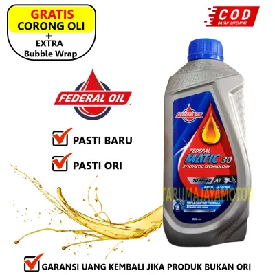 Oli Federal Matic 30 Botol Abu 10W30 800ml Jaso MB Motor Scooter Matik 0.8L