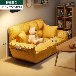 Lazy Sofa Bedroom Small Sofa Household Economical Double Tatami Sofa Sofa ChairBean Bag Sofa 2seater Double Sofa Tatami Single SOFA Cover Big Size Lazy Sofa Bedroom Ins