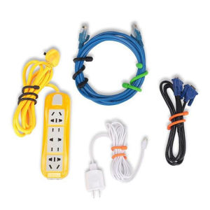 Christmas gift 【AYLMER】 5PCS Silicone Zip Ties Steel Core Silicone Twisted Ties Reusable Rubber Twisted Ties Cable Ties For Organizing