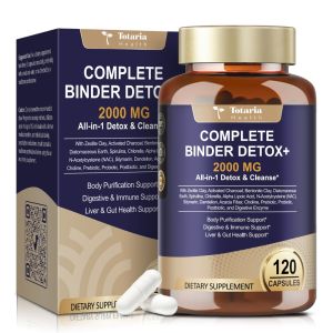 Fast deliveryTotaria 2000MG Detox+ Activated Charcoal Zeolite Bentonite Clay NAC Milk Thistle Probiotic All-in-1 Detox & Cleanse Supplement Liver & Gut Support
