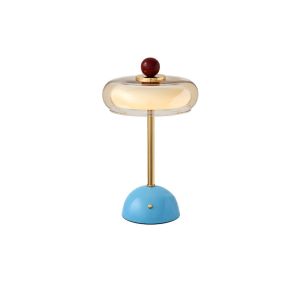 DSFDF Nhiều màu sắc Đèn bàn Có thể sạc lại. Cổ điển Đèn ngủ Phong cách kem cổ điển Đèn bàn LED Phòng ngủ