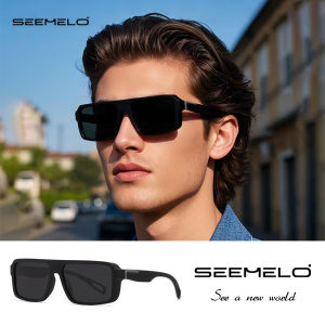SEEMELO Men’s Retro Sunglasses Polarized Sunglasses Fashion Square Sunglasses Driving Sunglasses UV400 Elastic Paint Design Clean Vision Sunglasses Cycling Riding Running Glasses