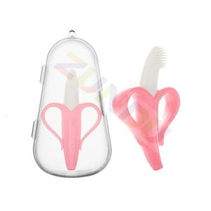 Ngậm nướu  hình quả chuối Gặm Nướu chuối An Toàn Cho bé yêu 2 in 1( giảm ngứa lợi và làm sạch răng)