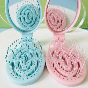 Portable Traveling Air Cushion Comb With Makrup Mirror Hollow Out Foldable Comb Head Massage Comb Hairbrush Styling Accessories H260729