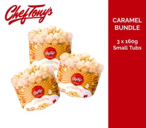 Caramel Popcorn by Chef Tonys Bundle (Small Tub) A