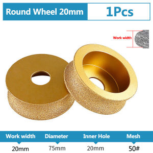 Dry Vacuum Brazed Diamond Round Polishing Wheel 20mm Bore Dia Ceramic Edging Wheel For Marble Stone