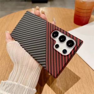 Ốp lưng điện thoại từ tính họa tiết sợi carbon cho Samsung Galaxy S26 Ultra Vỏ bảo vệ sạc không dây PC chống sốc