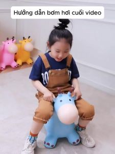 Thú nhún cho bé có nhạc hình bò sữa loại 1 dày to [TN-BOSUA]